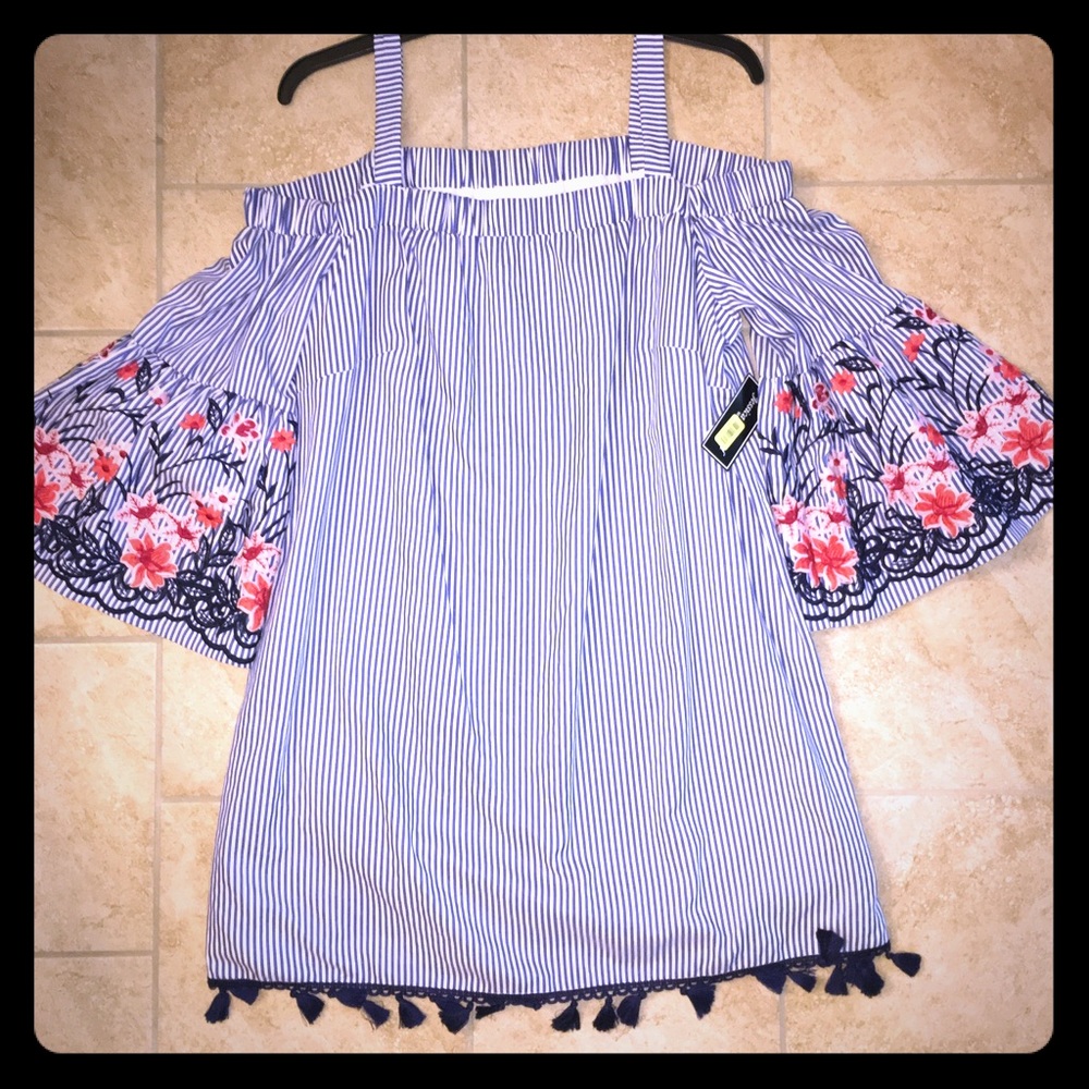 Tassle Adorned Striped Dress